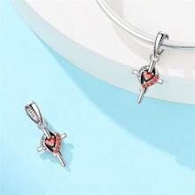 1Pc Streling Silver S925 Cross Month Series Pendant Inlaid With Solid Color Artificial Zirconia Seal Carved English Month Letters Diy Bracelet Necklace Making Birthday Gift