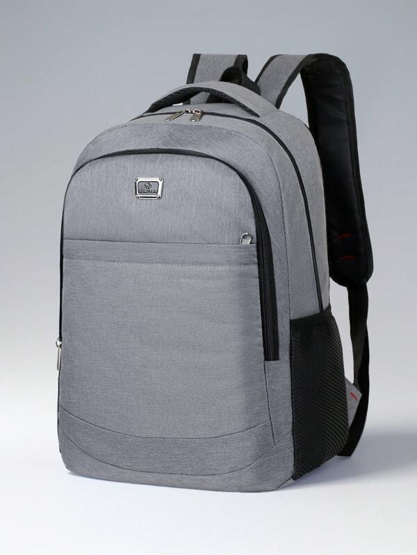 Men's Casual Backpack Large Capacity Travel Laptop Bag Business Rucksack, Simple Solid Color, Suitable For School, Teacher's Day Gift