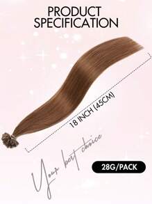 50 Strands U-Tip Hair Extensions 100% Real Human Hair Remy Quality Keratin Hot Fusion Straight Natural Soft Black Brown Blonde Highlights 12/16/20 Inch 30g Per Pack For Women All Ethnicities, Versatile Hair Styling | Natural Appearance | Highlighted Hair Strands, Hair Accessories