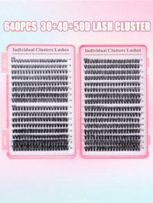 640 件 D 卷睫毛簇 - 睫毛簇套装 睫毛延长套装 睫毛粘合和密封簇睫毛延长 睫毛簇 睫毛延长套装 DIY 家用假睫毛 睫毛簇套装，睫毛，睫毛，假睫毛 - 黑色 - 查看 5