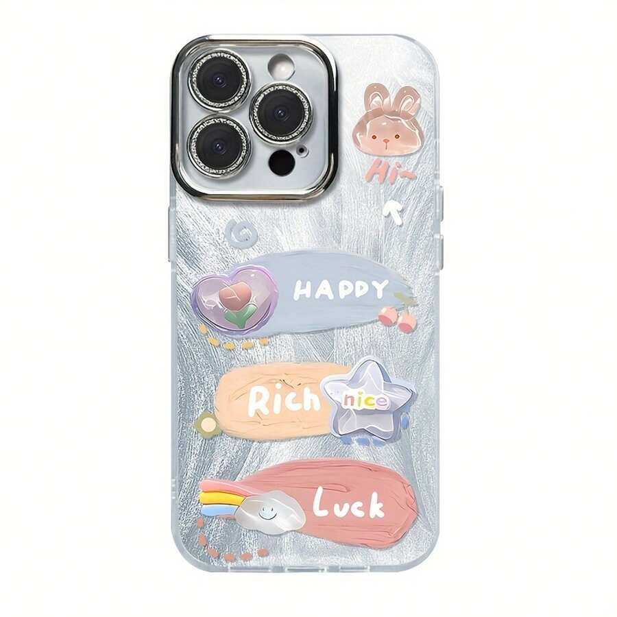 Funda para teléfono 1 pieza adecuada para gama completa de 16/15/14/13/12/11 (13/14 Pro/15 Plus/16 Pro), nueva funda protectora para teléfono con láser IMD degradado con patrón colorido está equipada con una película de lente y un teléfono híbrido clásico resistente a los golpes. - Colores mixtos 1 - Ver 1