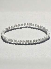 1pc Smooth Cat Eye Stone Beaded Bracelet For Women & Men, Multilayer Stacked Moonstone Bracelet, Suitable Couple Gift