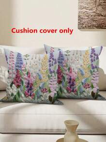 (Apenas Capa de Almofada) 2 Peças Capa de Almofada de Veludo de Pele de Pêssego com Impressão Floral de Pássaro, Capa de Almofada com Impressão por Sublimação, Decoração para Casa, Sala de Estar, Sofá, Quarto, Carro, Escritório, Estilo Rústico, Sem Enchimento de Almofada