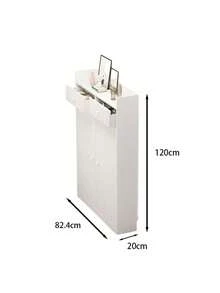 Zapatero Slim blanco con 2 puertas y 2 cajones, profundidad de 20 cm, capacidad para almacenar entre 12 y 13 pares de zapatos, organizador compacto ideal para pasillo, recámara, entrada, diseño moderno y eficiente, muebles para almacenamiento y orden de calzado en espacios reducidos del hogar. - Blanco - Ver 6