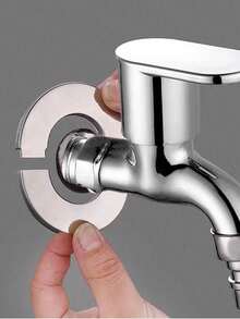 1 Faucet Stainless Steel Decorative Cover Pipe Hole Split Type Cover - Silver - View 7