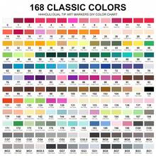 6/24/48/60/88/100/168色酒精马克笔，细头和粗头双头永久性艺术家马克笔，素描马克笔，适用于成人涂色书、插图高光和下划线 - 168色 - 查看 11