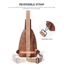 LATMAP Sling Bag For Women Men Crossbody Shoulder Tote Blet Bags Backpack Fanny Pack Travel Purse Faux Leather,Vacation Essentials&Back-To-School Essentials,Brown - 棕色 - 查看 6