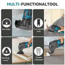 Yofidra Oscillating Multi Tool Kit,Electric Shovel Trimming Machine,Woodworking Tool,Metal Polishing,Carpet Cleaning,Multi-Purpose Tool Set - UK Plug(220-240V) - View 6