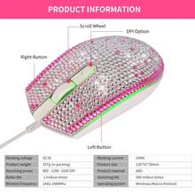 1pc Crystal Rhinestone Shiny Colorful Wired Mouse, Heart-Shaped Turtle Design USB Wired Mouse, Surface Inlaid With Crystal Diamonds, Computer Accessory, RGB Backlight, Cute Shiny Colorful Wired Mouse, Birthday, Holiday Gift, Perfect Gift For Her/Him, Holiday, Birthday Present - Multicolor - View 9