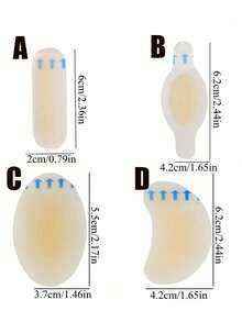 1/2/3 Pieces Soft Gel Hydrocolloid Transparent Foot Patches For Blisters And Pain Relief, Foot Care For High Heels, Leather Shoes, Casual Shoes, Non-Slip Invisible Stickers