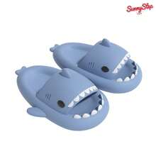 Pantuflas Shark EVA para mujer | Pantuflas antideslizantes para estar por casa | Cómodas | Aptas para baño y playa | Adultos | Nuevo diseño - Celeste - Ver 2