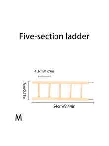 1 件鹦鹉木制爬梯，纯色，多种长度可选，鹦鹉玩具，仓鼠木桥爬梯，鸟舍配件，鸟类用品 - 黃色 - 查看 10