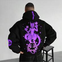 Sweatshirt Mew Psychic Anime Cartoon Women's Men's Flannel Unisex Winter Cotton - màu đen - Xem 1