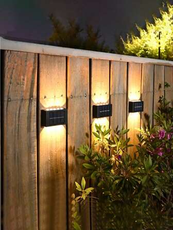 1/2pcs Solar LED Light Outdoor Solar Light Garden Street Landscape Balcony Decoration Solar Wall Light Outdoor Easy To Install, Outdoor Lighting, Outdoor Wall Decoration Light, Suitable For Courtyard, Street, Fence, Garage, Garden Perfect Decoration