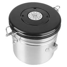 Tapa hermética de acero inoxidable conserva la frescura para el almacenamiento de granos de café, recipiente de café con válvula de CO2 premium. - 1200 ml - Ver 3
