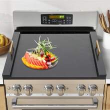 Stylish Rectangular Stovetop Cover, 76x55 Cm, Durable Paint-Free Panel, Multi-Functional Serving Tray, Easy To Clean, Load Capacity 20 Kg, Perfect Kitchen Accessory - Black - View 2