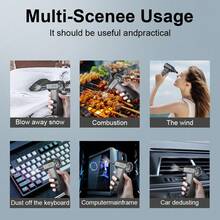 强力迷你涡轮风扇，Type-C 充电涡轮喷射风扇汽车吹雪 130000 RPM 清洁吹风机工具 4 档可调便携式电动空气除尘器 - 黑色 - 查看 6
