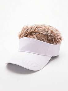 1 件可调节男士街头棒球帽，带仿皮草流苏 - 可调节闭合，透气 6 片式设计，黑色/白色/米色休闲户外防晒帽 | 时尚头饰 | 可调节棒球帽