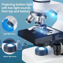 Adjustable Brightness Modes! Anti-Glare Glass Lenses, Sturdy Metal Binocular Microscope (Comes With Cleaning Kit & 1 Tweezers) - Black and White - View 4