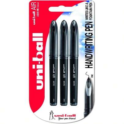 Uni-Ball Air Micro UBA-188M Rollerball Pen - Black, Pack Of 3