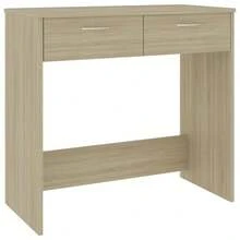 Larryhot Bureau Chêne Sonoma 80x40x75 cm Aggloméré, solide et durable, facile à assembler, beau, idéal pour la décoration de la maison et les cadeaux - Tabac - Voir 2