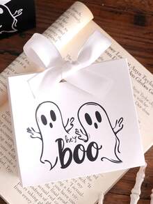 5pcs/Set Kotak Hadiah Mini Hantu BOO dengan Pita Hitam, Cocok untuk Menyimpan Permen Halloween, Cokelat, dan Hadiah Kecil, Desain Hantu Lucu, Cocok untuk Dekorasi Halloween dan Penggunaan Natal - beraneka warna - View 4