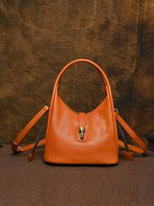 Bolsa transversal de couro curtido a vegetais, primeira camada de couro bovino, elegante, versátil e prática para mulheres, conveniente para viagens de verão