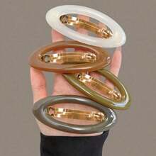 1 Peça Presilha de Cabelo Elegante Diária de Liga Oval Oca e Brilhante, Material Escolar