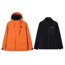 CAMEL CROWN 3-In-1 Ski Jacket, Warm Mountaineering Jacket, Waterproof Snow Hiking Gear - Orange Oxide - View 2