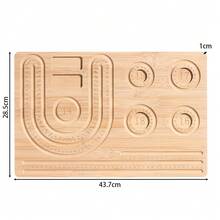 1 pieza Bandeja de madera acolchada con bordes para manualidades de joyería DIY, tablero de madera para diseño de cuentas, herramienta de medición de cuentas