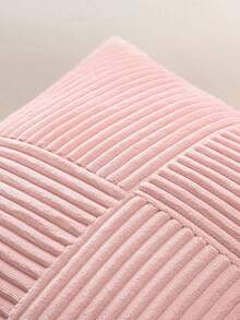 1pc Corduroy Pillow Cover, Lumbar Pillow, 45*45cm/30*50cm (Pillow Insert Not Included), Soft & Comfortable, Suitable For Living Room Sofa, Bedroom Headboard, Decoration, Pink, Autumn/Winter - Pink - View 5