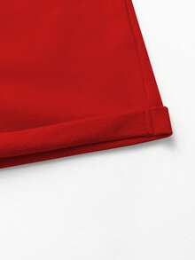 羅紋 純棉 女式T卹，學院風 春夏 新款 運動女裝，垂感 時尚 柔軟 透氣 女式短袖上衣褲子兩件套，鮮豔飽滿的番石榴圖案印花