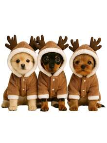 Moose Costume Pet Dog And Cat Clothes - 鏽棕色 - 查看 4