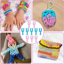 10PCS Acrylic Model Y Slingshot Loom Rubber Bands For Bracelets Rubber Band Clips Plastic Jewelry Connectors Rubber Slingshot Knitting For Necklace Bracelet Making Colorful Clasp (Pink, Blue) - Blue, Pink - View 7