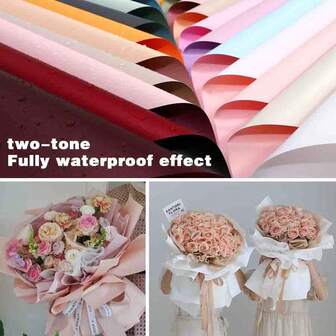 10pcs/20pcs, 58 * 58cm, Flower Wrapping Paper, Double-Sided Dual Color, Gift Packaging DIY Flower Arrangement, Flower Arrangement, Gift Packaging, Waterproof Bouquet Packaging Paper, Handmade, Fresh Flower Wrapping Paper, DIY Handicrafts, Gift Packaging Or Gift Box Packaging, Flower Shop Bouquet Supply, Homecoming, Valentine's Day, Bride's Party, Wedding, Anniversary, Birthday Party, Festival