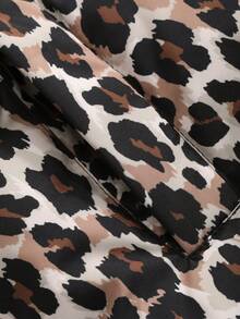 Livesso Leopard Print Loose Hooded Long Sleeve Zipper Women's Padded Coat Jacket ,Winter Women Clothes,Winter Coat Women