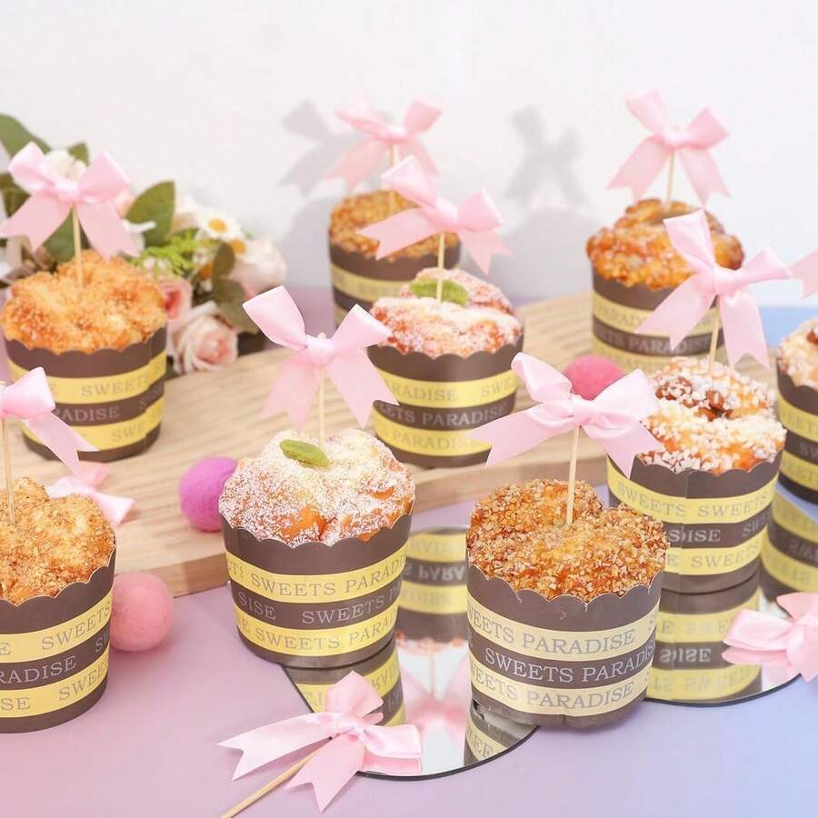 12 件蝴蝶结生日蛋糕装饰 - 优雅的蛋糕装饰，适合生日、婚礼和性别揭秘派对 | 完美的照片道具和甜点桌装饰