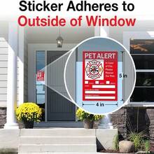 Waterproof UV-Resistant Pet Emergency Rescue Sticker, High Visibility, Easy To Apply, Suitable For Fire And Emergency Situations To Protect Our Cats And Dogs. Firefighters Will Use Warning Stickers To Rescue Our Loved Ones From Windows, Doors Or Houses. Essential Pet Supplies, Pet Safety Warning Sticker, Waterproof Fire Rescue Warning Sticker, Valentine's Day Pet Supplies, Ramadan - Multicolor - View 7
