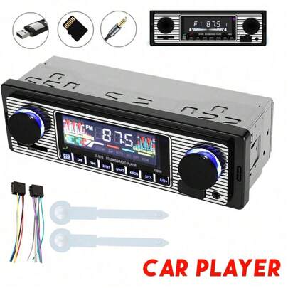 Bluetooth Car Audio Radio Stereo Vintage Head Unit Player MP3/USB/SD/AUX-IN/FM