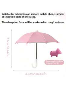 1 件迷你智能手机雨伞，带通用猪形吸盘支架，户外防眩光遮阳伞，采用聚酯纤维材料制成，防雨防晒，手机支架，带通用可调节眩光阻挡，适合户外|节日必备 - 彩色 - 查看 12