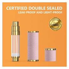 5ml Travel Perfume Atomizer Refillable,Portable Genuine Leather Sprayer, Pocket Size Empty Fragrance Spray Bottle - Gift For Women Men Pink - 彩色 - 查看 2