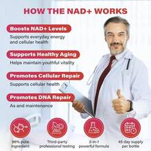 Berry Flavored NAD+ Supplement – Supports Mental Focus, Skin Health & Energy | 30 Pack Drink Mix Sachets - 1 PC - View 6