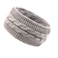 1pc, 45g Thick Rib Knit Headband, Solid Color Elastic Ear Warmer Headband, For Daily Use, Autumn/Winter, Fleece Lined, Stretchy