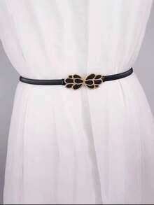 Women Embellished Dress Accessories Elastic Buckle Thin Waist Chain Belt