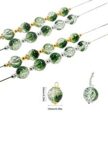 A Set Of 50 Mixed Color Glass Crack Beads - Shiny 10mm Round Glass Beads, Suitable For DIY Jewelry Making, Bracelets, Necklaces, Earrings - Carefully Selected Varieties, No Power Required, Glass Bead Products