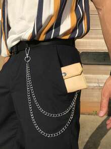 1pc Vintage Punk Hiphop Style Denim Chain Waist Chain, Versatile Accessory For Men & Women, Casual Daily Wear Or Gift