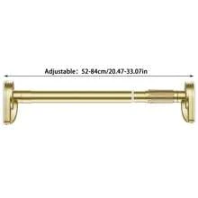 Barra de tensión ajustable de oro - Material de acero inoxidable, tapas de plástico en los extremos, instalación sin taladrar, adecuada para cortinas de ducha, cortinas, almacenamiento de ropa y tendedero de balcón, disponible en múltiples tamaños
