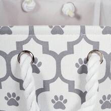 Bone Dry - Contenedor de almacenamiento de juguetes y accesorios para mascotas DII, cesta organizadora plegable para decoración del hogar, juguetes para mascotas, mantas, correas y comida, Paw Gris, rectangular Chico - Gris - View 11