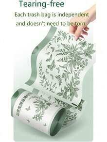 150个装防撕裂抽绳小垃圾袋，防臭，适用于浴室、厨房、卫生间、家庭、办公室和卧室，山茶花香型，加厚卷装，厚实耐用，厨房和家居除臭塑料袋 - 綠色 - 查看 6
