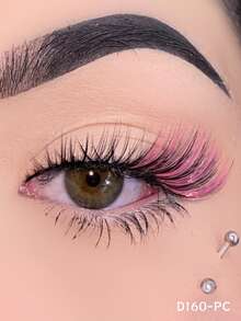 1 Pair Shiny Ombre Faux Mink Eyelashes, Shiny Natural Long And Fluffy, Suitable For Party, Makeup, Cosplay And Other Occasions - Multicolor - View 13